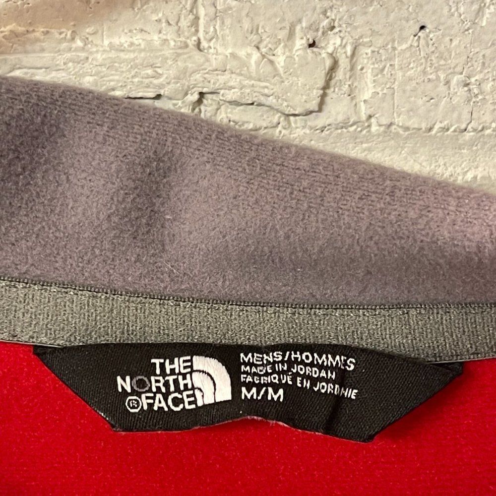 North Face Red Partial Zip Red Gray Pull Over - image 5